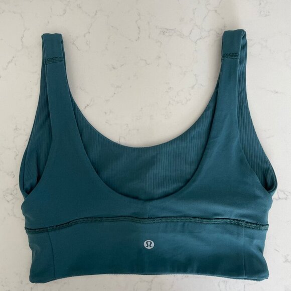 Lululemon Align Ribbed Reversible Bra Light Support A/B Cup Green Jasper Sz 4 - Picture 8 of 10